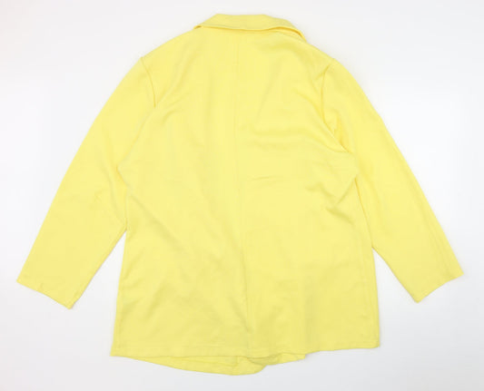 SheIn Womens Yellow  Polyester Jacket Blazer Size 3XL