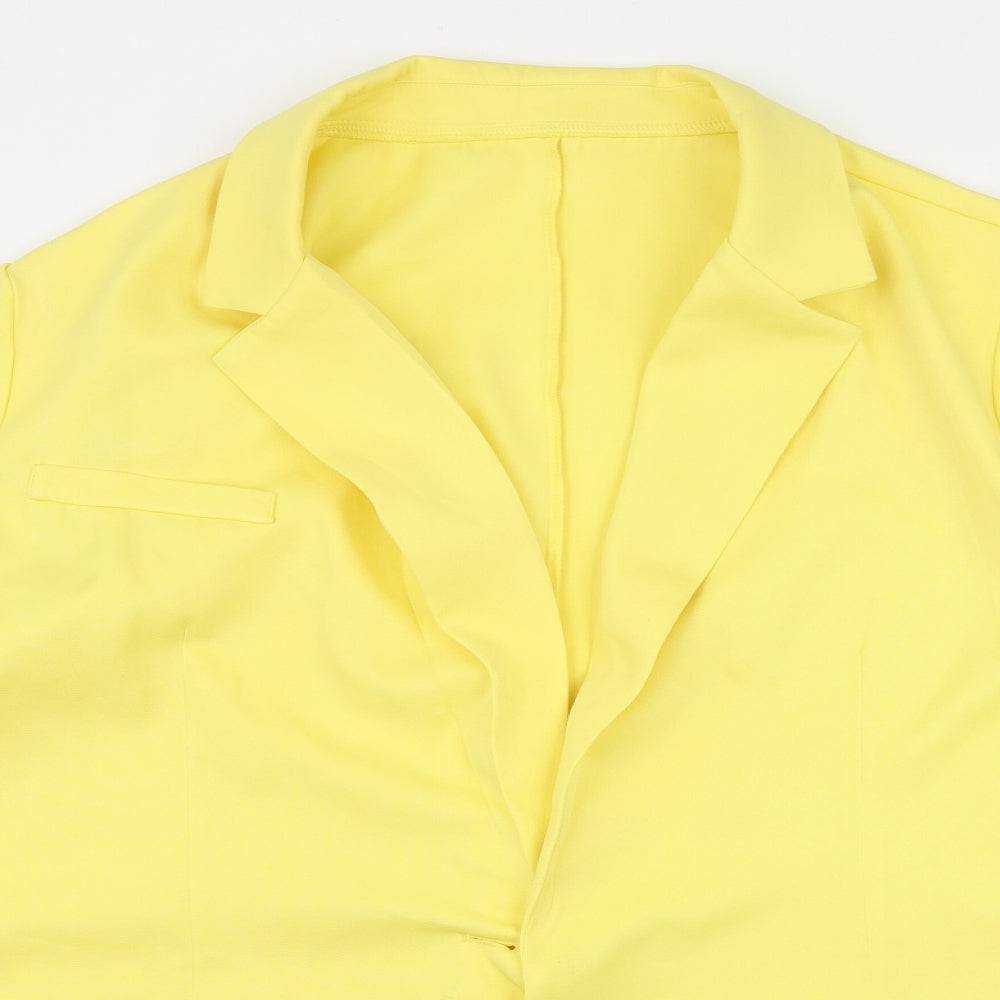 SheIn Womens Yellow  Polyester Jacket Blazer Size 3XL