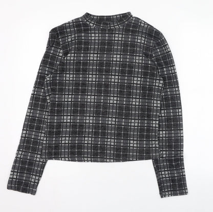 Primark Womens Green Round Neck Check Polyester Pullover Jumper Size 10