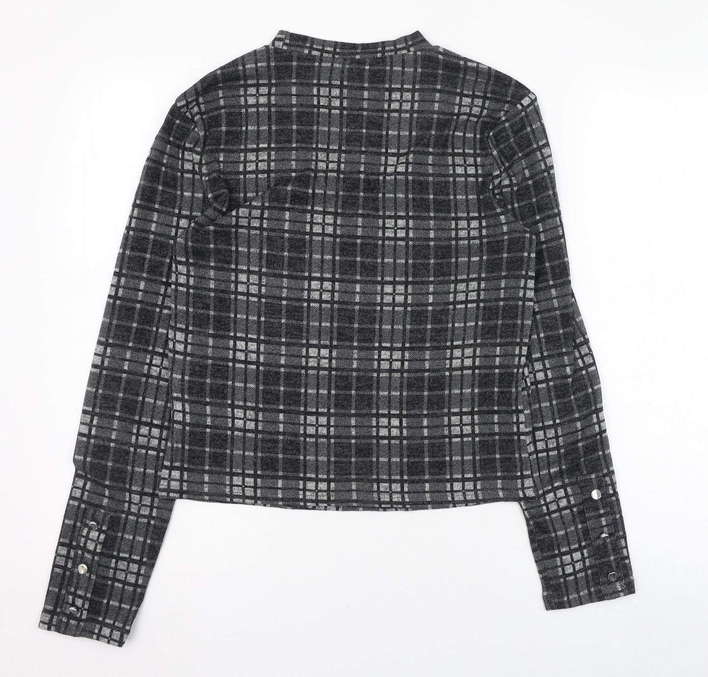 Primark Womens Green Round Neck Check Polyester Pullover Jumper Size 10