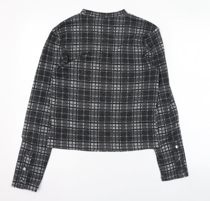 Primark Womens Green Round Neck Check Polyester Pullover Jumper Size 10