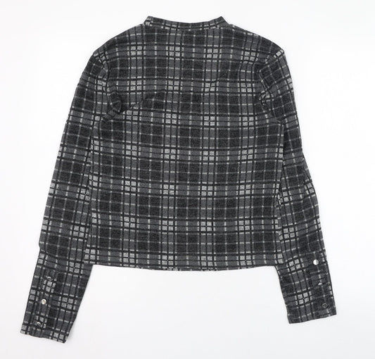 Primark Womens Green Round Neck Check Polyester Pullover Jumper Size 10