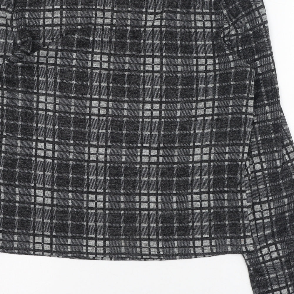 Primark Womens Green Round Neck Check Polyester Pullover Jumper Size 10