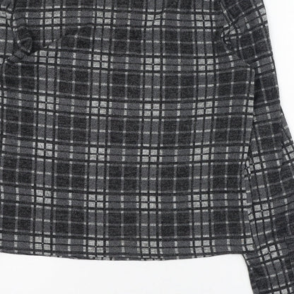 Primark Womens Green Round Neck Check Polyester Pullover Jumper Size 10