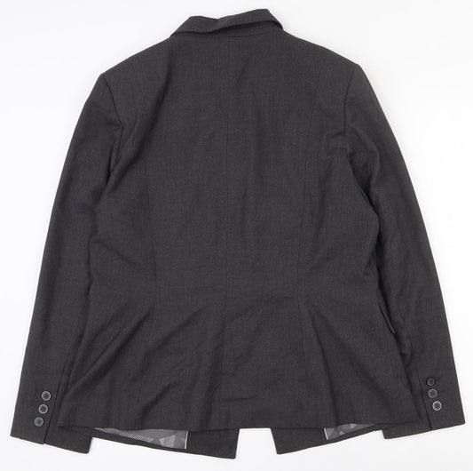 Marks and Spencer Womens Grey  Polyester Jacket Suit Jacket Size 16   - Shoulder pads