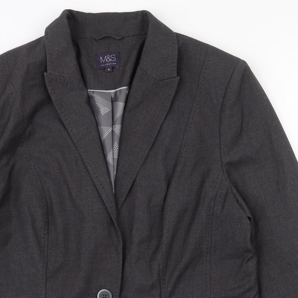 Womens UK Size 16 Marks and Spencer Regular Grey Suit Jacket