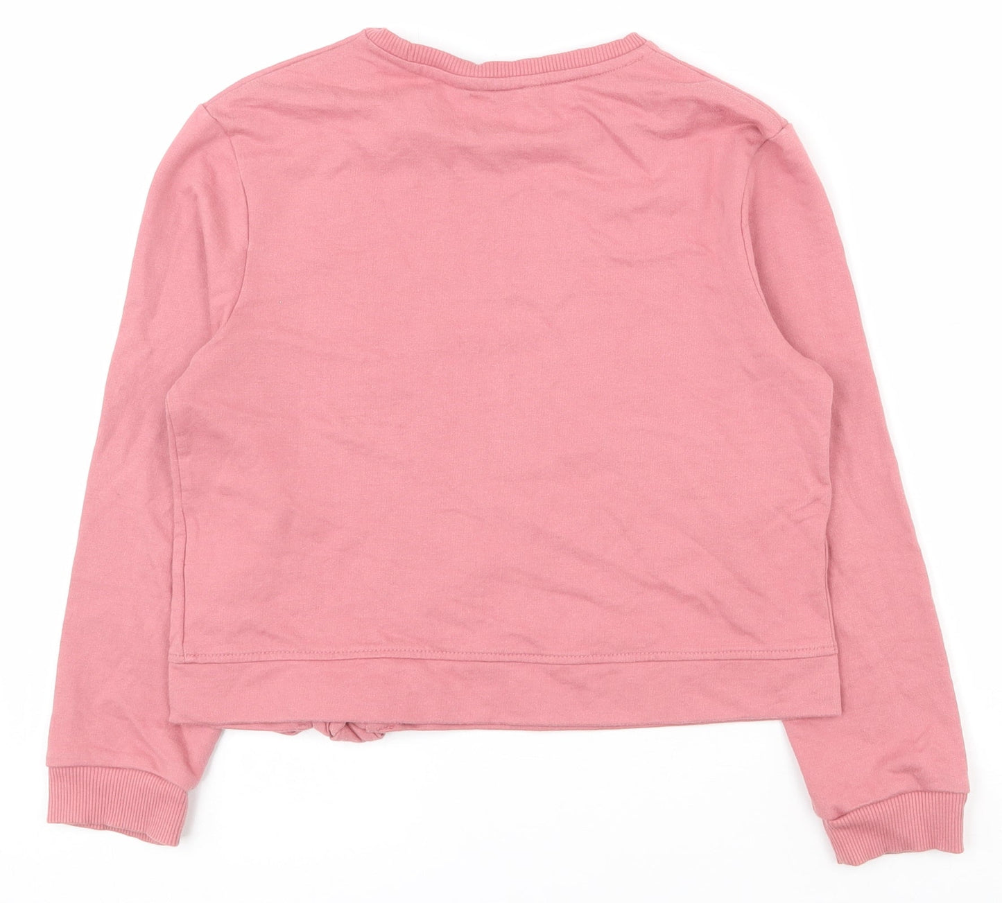 George Girls Pink  Cotton Pullover Sweatshirt Size 10-11 Years  Pullover - Tie at bottom