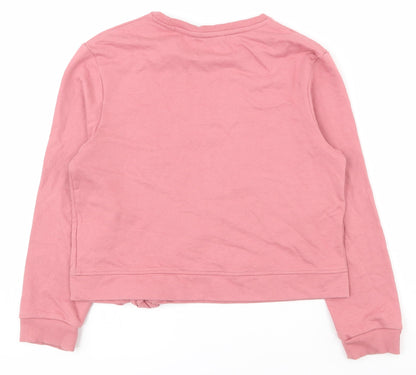 George Girls Pink  Cotton Pullover Sweatshirt Size 10-11 Years  Pullover - Tie at bottom