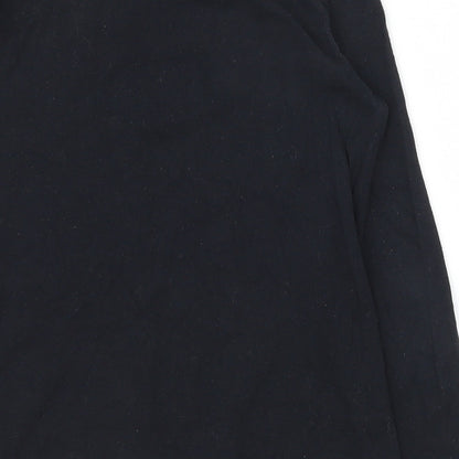 Primark Girls Black  Cotton Basic T-Shirt Size 9-10 Years Round Neck Magnetic