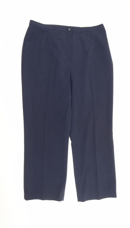 BASSINI Womens Blue  Polyester Trousers  Size 14 L26 in Regular
