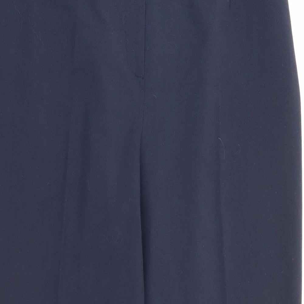 BASSINI Womens Blue  Polyester Trousers  Size 14 L26 in Regular