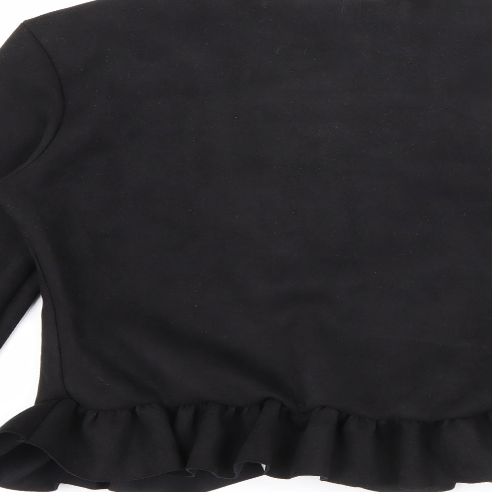 Prague Womens Black Round Neck  Polyester Cardigan Jumper Size 8