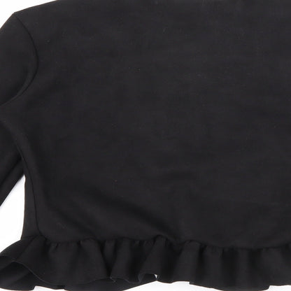 Prague Womens Black Round Neck  Polyester Cardigan Jumper Size 8