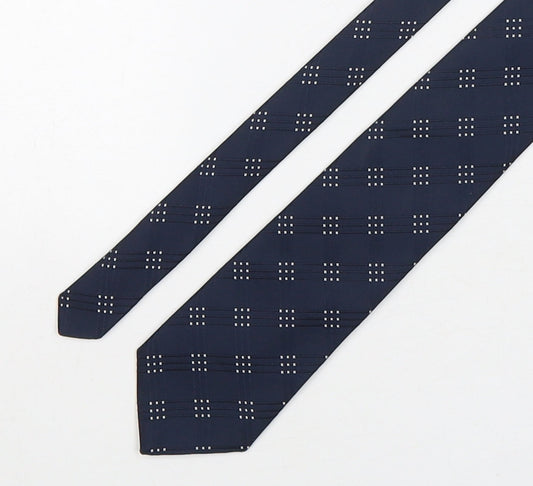Marks and Spencer Mens Blue Geometric Polyester Pointed Tie One Size