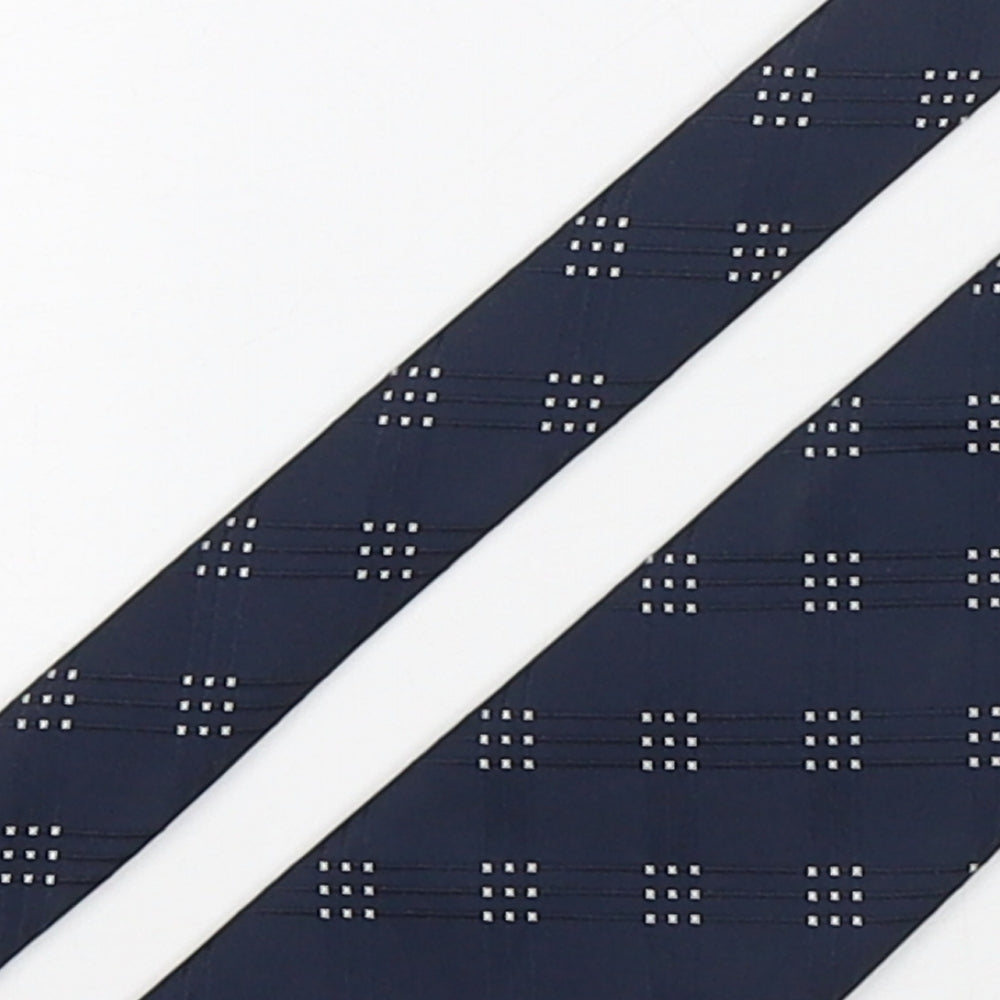 Marks and Spencer Mens Blue Geometric Polyester Pointed Tie One Size