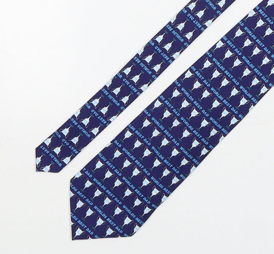 George Mens Multicoloured Geometric Polyester Pointed Tie One Size - Worlds Best Dad