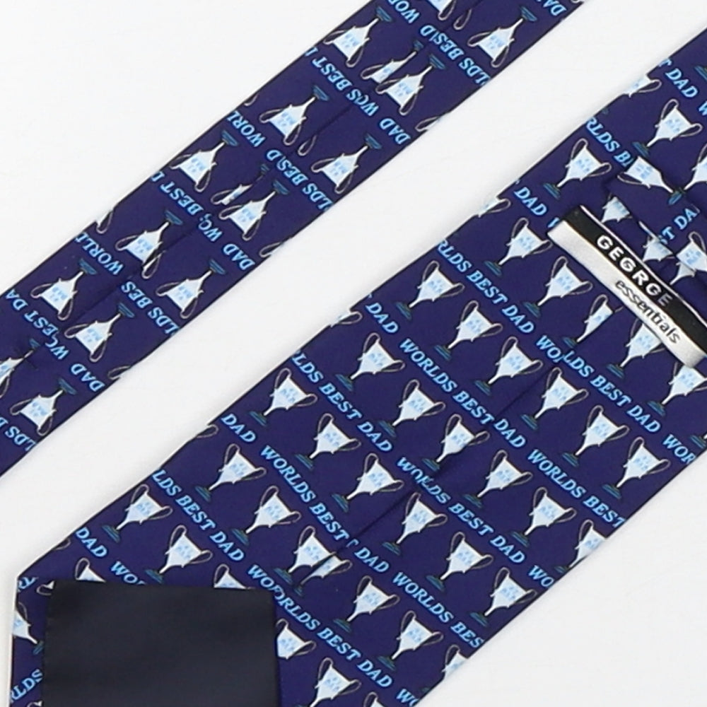 George Mens Multicoloured Geometric Polyester Pointed Tie One Size - Worlds Best Dad