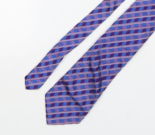 Preworn Mens Multicoloured Geometric Silk Pointed Tie One Size