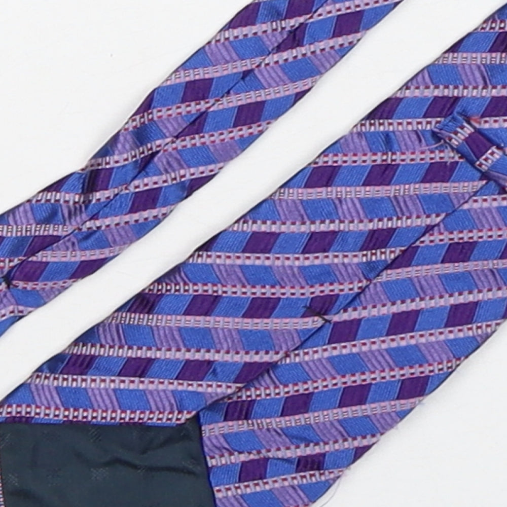 Preworn Mens Multicoloured Geometric Silk Pointed Tie One Size
