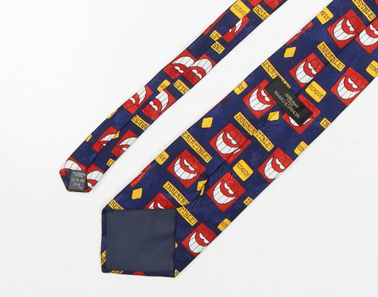 Marks and Spencer Mens Multicoloured Geometric Polyester Pointed Tie One Size