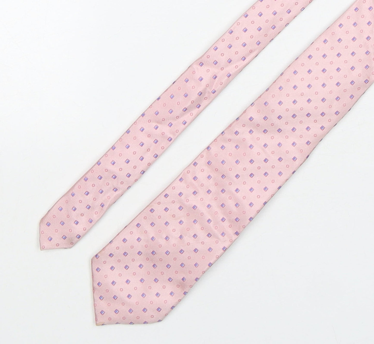 Autograph Mens Pink Geometric Silk Pointed Tie One Size