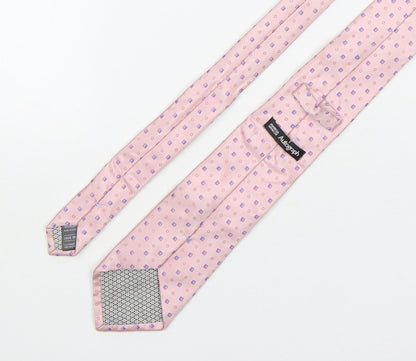 Autograph Mens Pink Geometric Silk Pointed Tie One Size