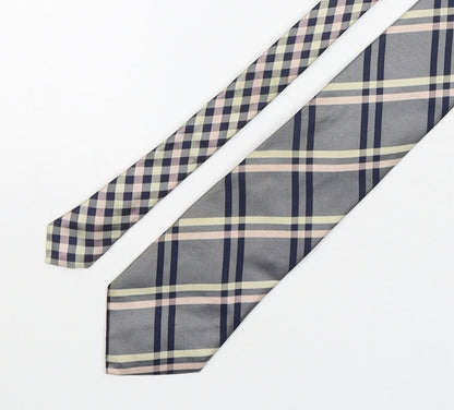 NEXT Mens Multicoloured Plaids & Checks Silk Pointed Tie One Size