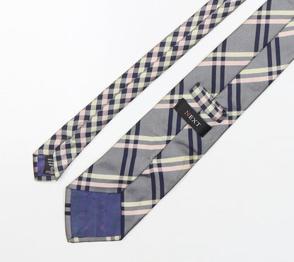 NEXT Mens Multicoloured Plaids & Checks Silk Pointed Tie One Size