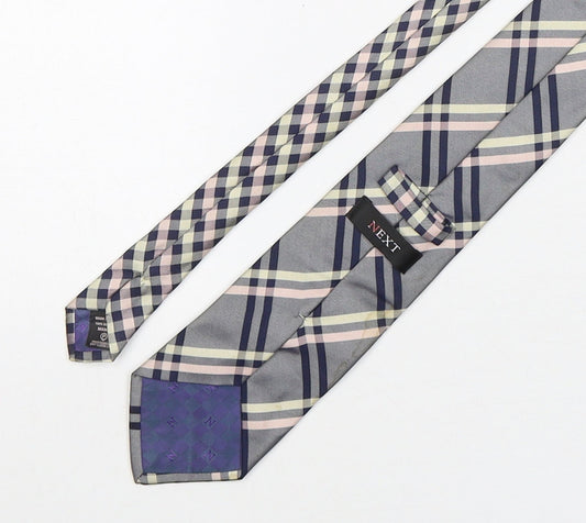 NEXT Mens Multicoloured Plaids & Checks Silk Pointed Tie One Size