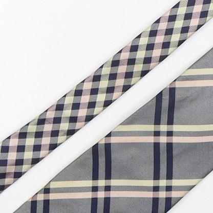NEXT Mens Multicoloured Plaids & Checks Silk Pointed Tie One Size