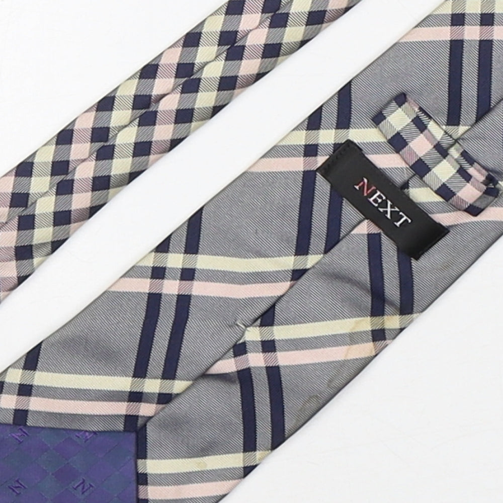 NEXT Mens Multicoloured Plaids & Checks Silk Pointed Tie One Size