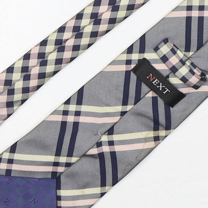NEXT Mens Multicoloured Plaids & Checks Silk Pointed Tie One Size