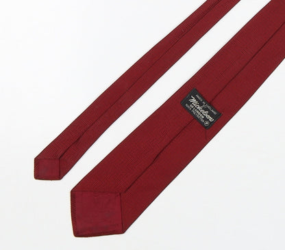 Michelsons  Mens Red Geometric Polyester Pointed Tie One Size