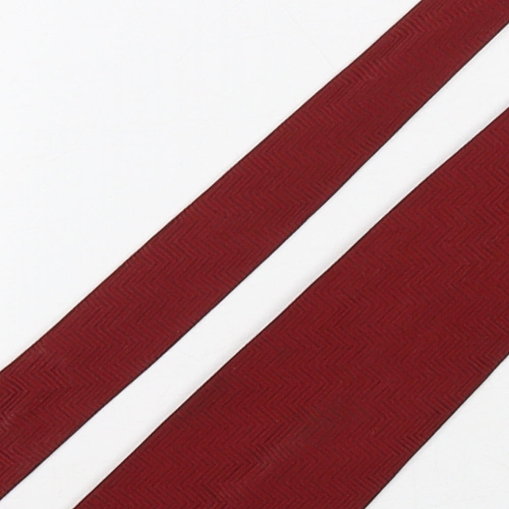 Michelsons  Mens Red Geometric Polyester Pointed Tie One Size