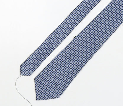 Greenwoods Mens Blue Polka Dot Polyester Pointed Tie One Size