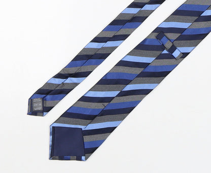 Marks and Spencer Mens Multicoloured Striped Silk Pointed Tie One Size