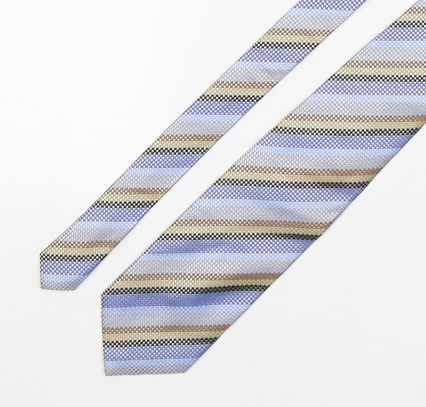 Balmain  Mens Multicoloured Striped Silk Pointed Tie One Size