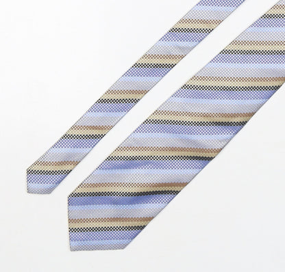 Balmain  Mens Multicoloured Striped Silk Pointed Tie One Size
