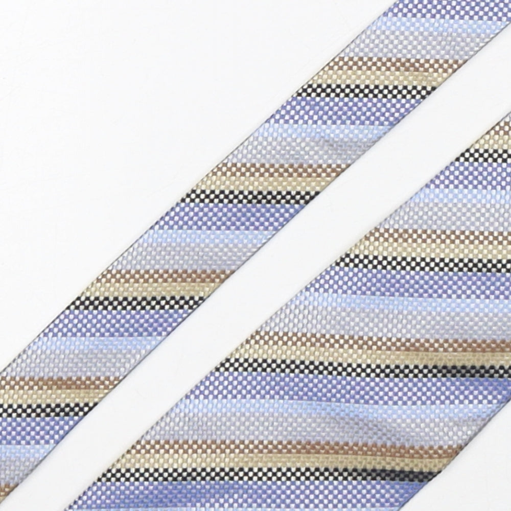 Balmain  Mens Multicoloured Striped Silk Pointed Tie One Size