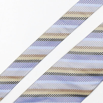 Balmain  Mens Multicoloured Striped Silk Pointed Tie One Size