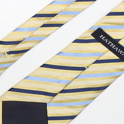 Hathaway Mens Multicoloured Striped Silk Pointed Tie One Size