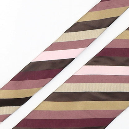 Marks and Spencer Mens Multicoloured Striped Silk Pointed Tie One Size