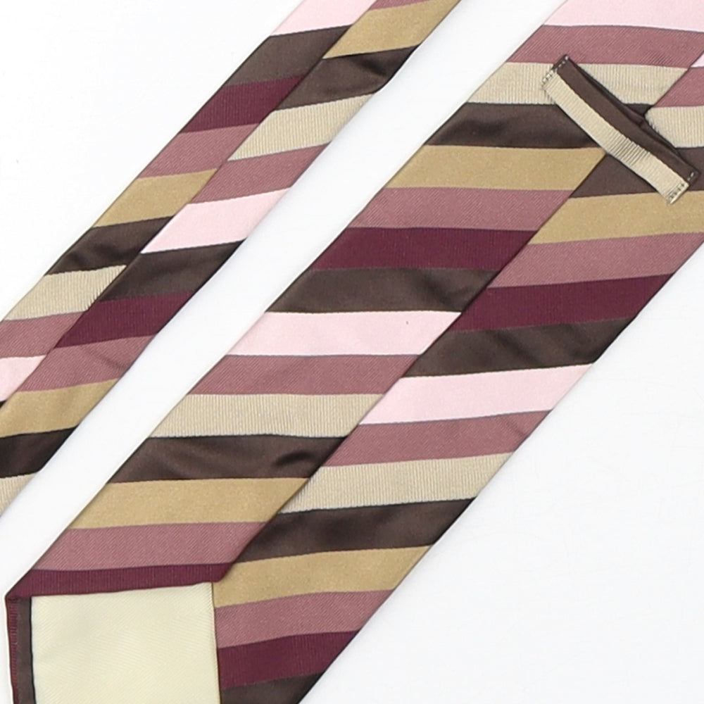 Marks and Spencer Mens Multicoloured Striped Silk Pointed Tie One Size