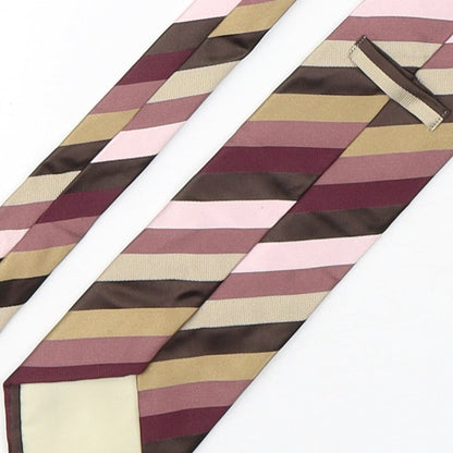 Marks and Spencer Mens Multicoloured Striped Silk Pointed Tie One Size