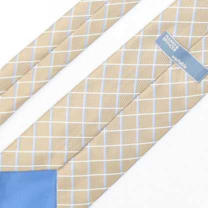 Marks and Spencer Mens Multicoloured Plaids & Checks Polyester Pointed Tie One Size