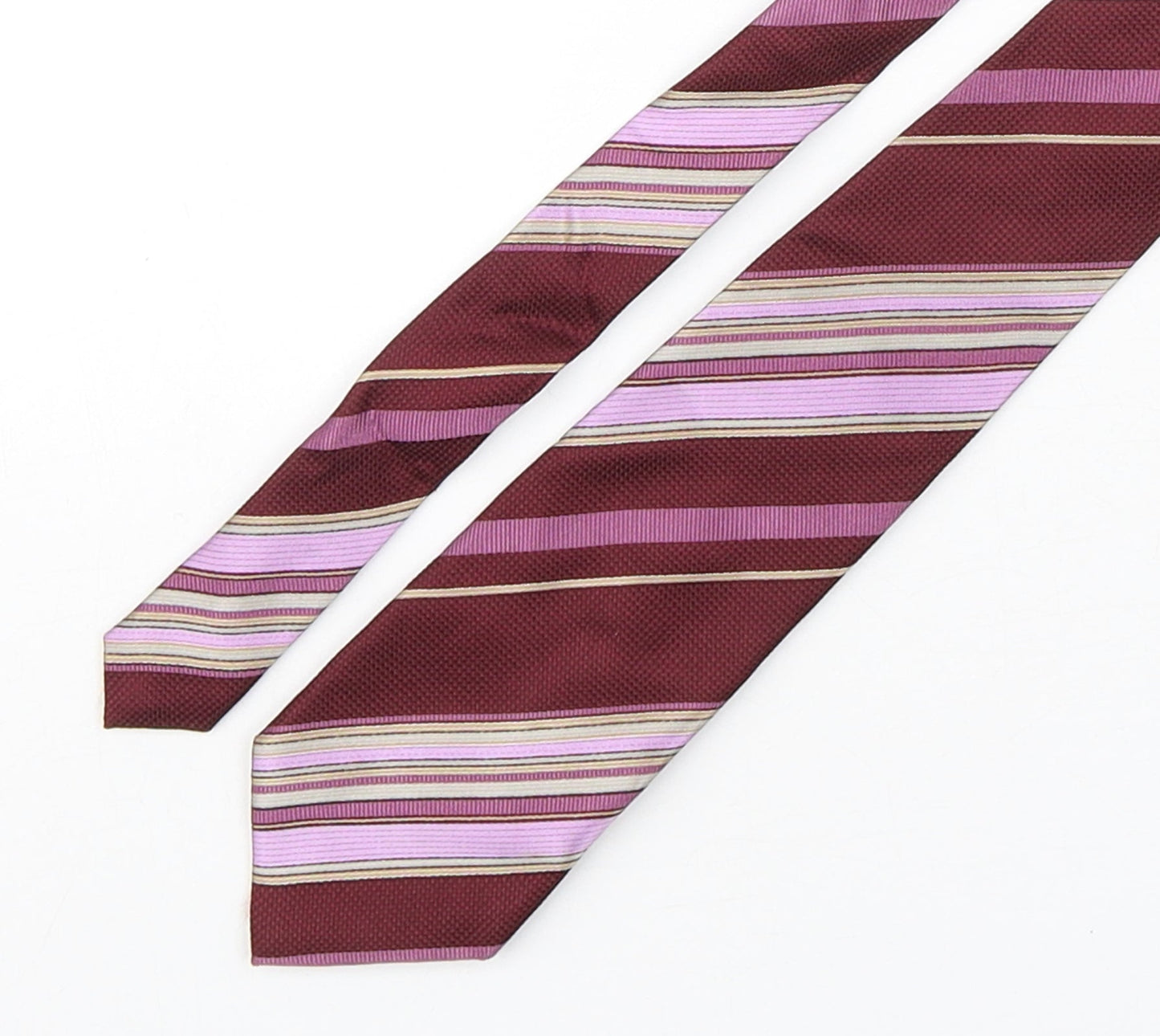 Racing Green  Mens Multicoloured Striped Silk Pointed Tie One Size