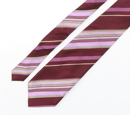 Racing Green  Mens Multicoloured Striped Silk Pointed Tie One Size
