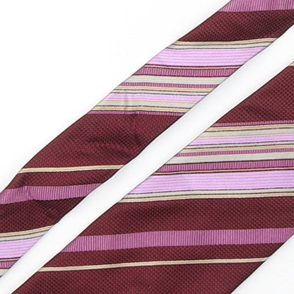 Racing Green  Mens Multicoloured Striped Silk Pointed Tie One Size