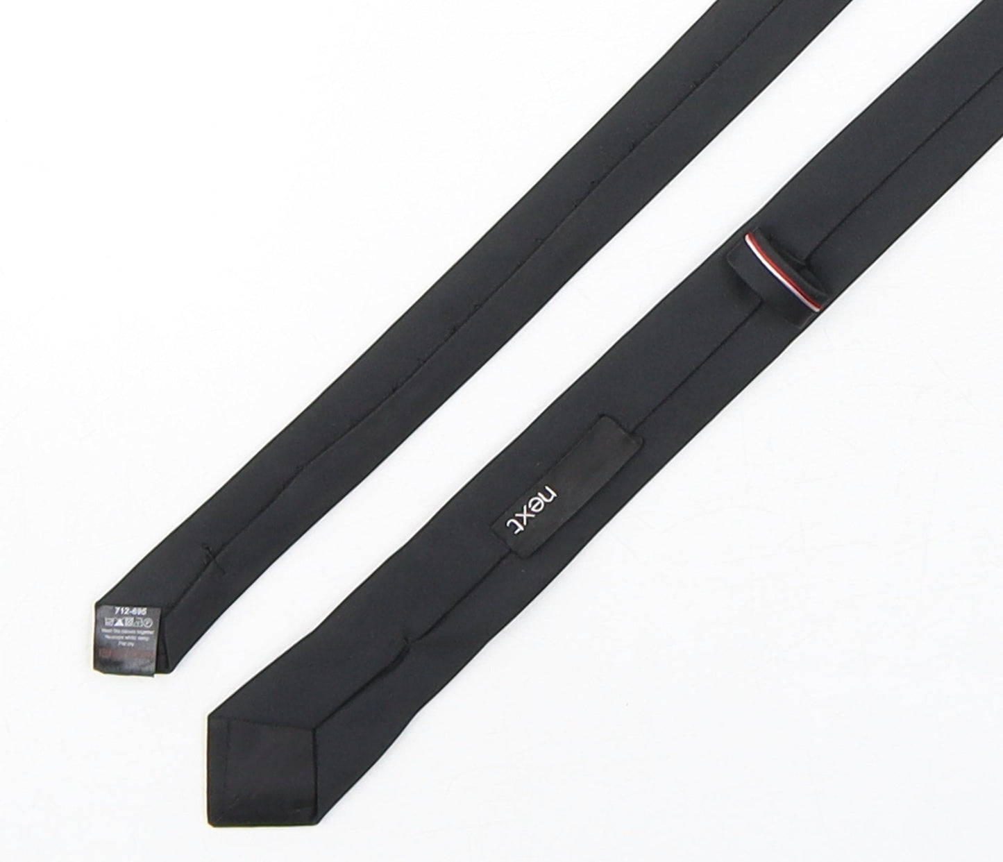 NEXT Mens Black  Polyester Pointed Tie One Size