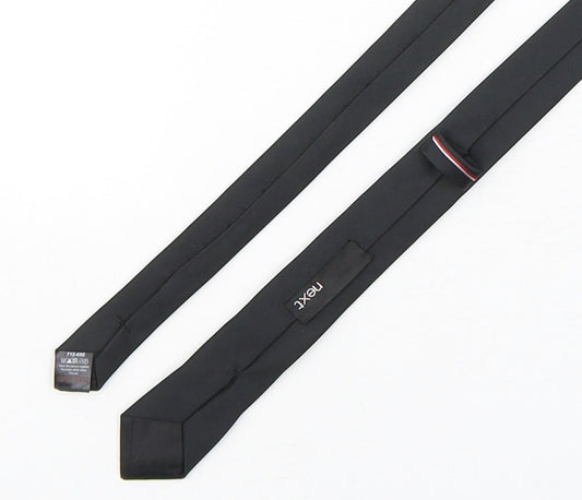 NEXT Mens Black  Polyester Pointed Tie One Size